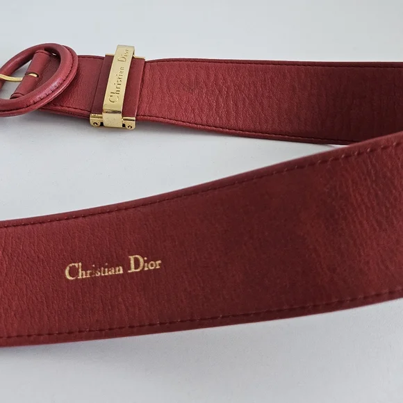 Dior Red Vintage Lambskin Belt